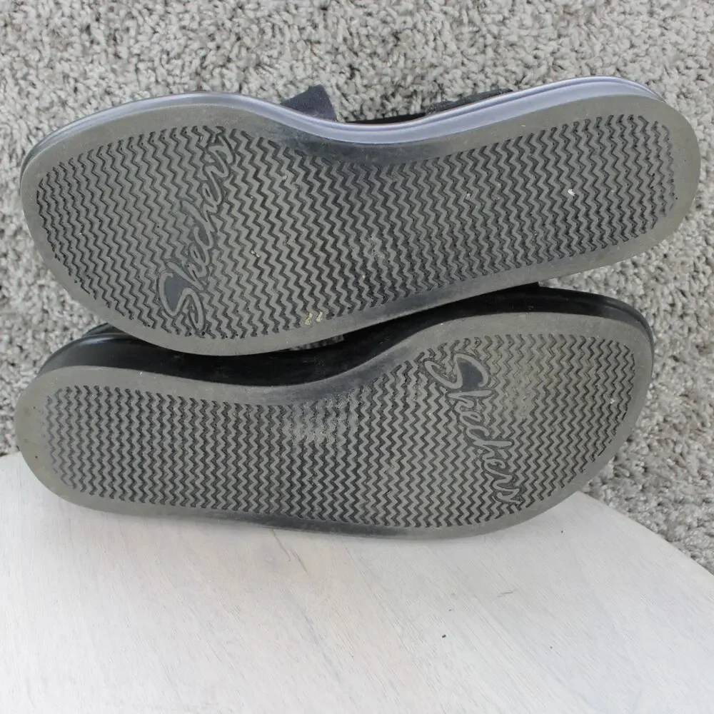 Skechers Luxe Foam Black Elastic Slingback Platform Sandals Womens 6.5
